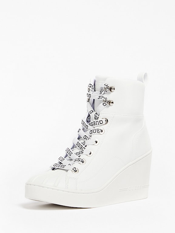 Guess high top wedge sneakers online