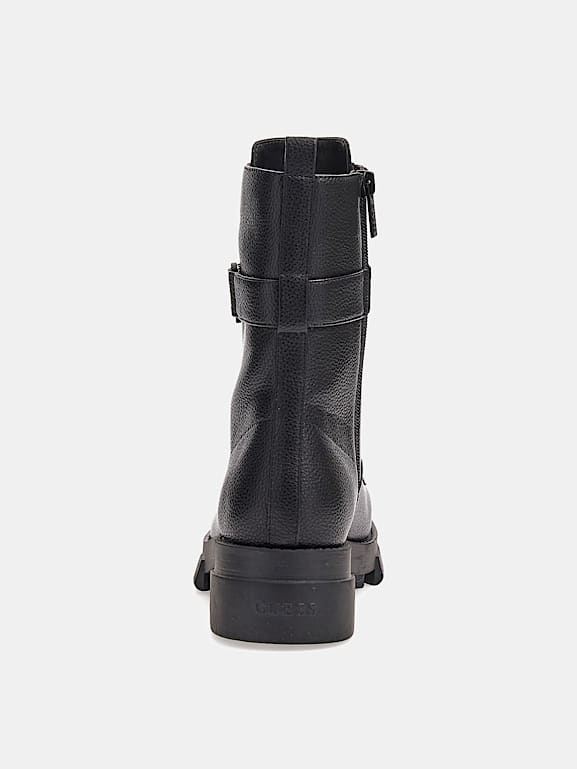 GUESS Madox lettering logo combat boots Women
