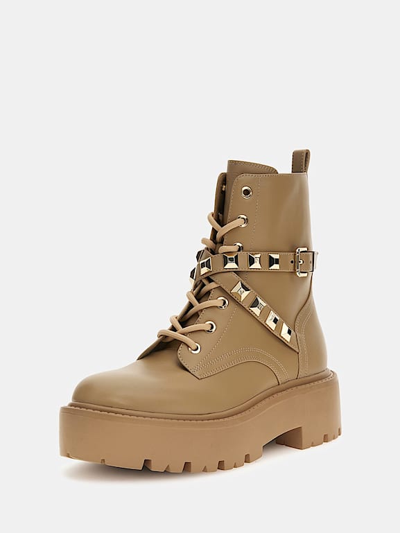 Studded combat boots hotsell