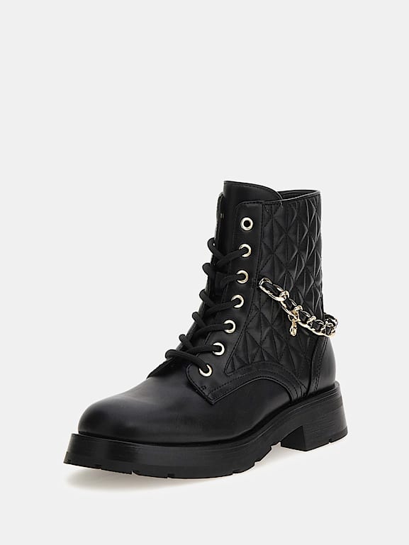 GUESS Xenia charm chain combat boots