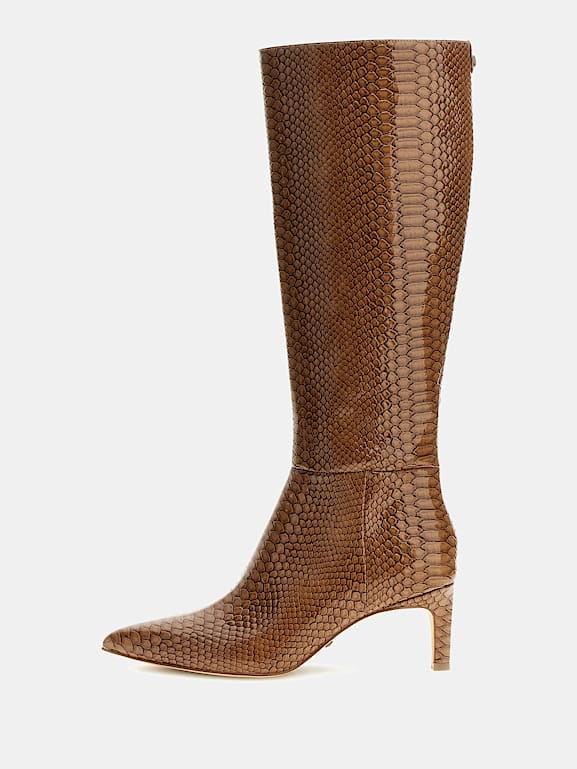 GUESS Bottes hautes Qiale imprime python Femme