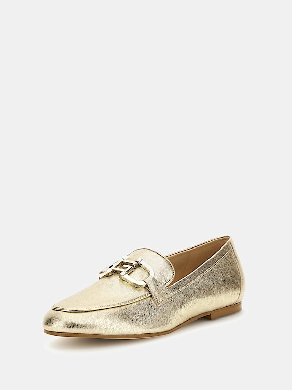 GUESS Isaac foiled leather loafers Women