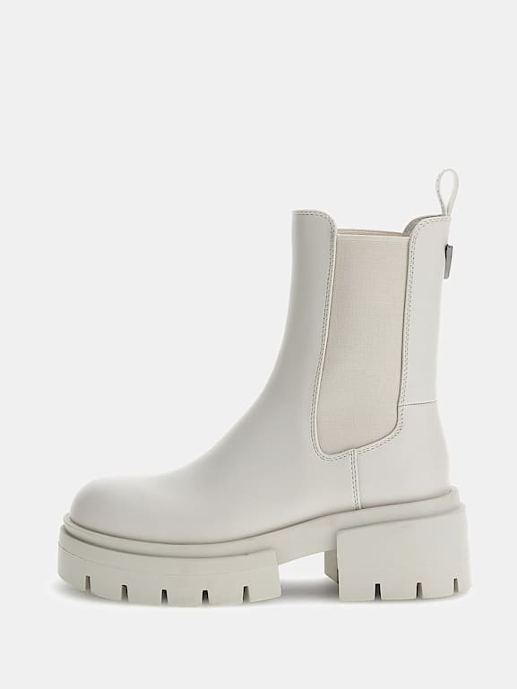 Guess white ankle boots 2025