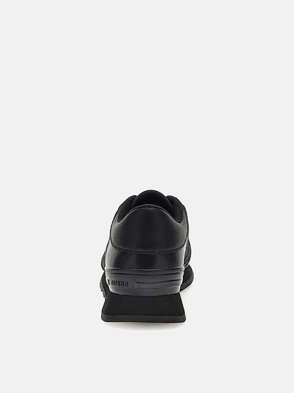 Black leather running shoes hotsell