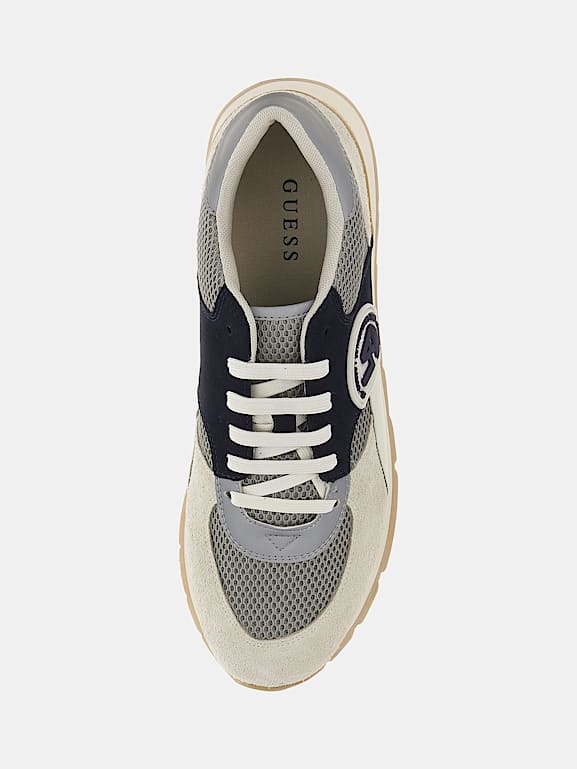 GUESS Fano mixed leather running shoes Men