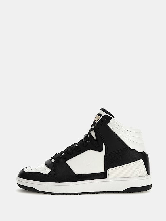 Black and white high top sneakers cheap