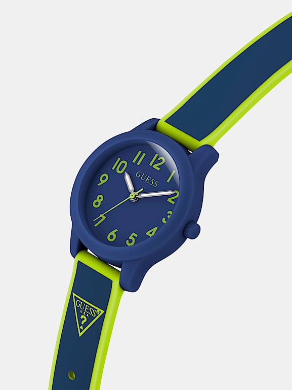 GUESS Kids Triangle logo silicone analogue watch Boys