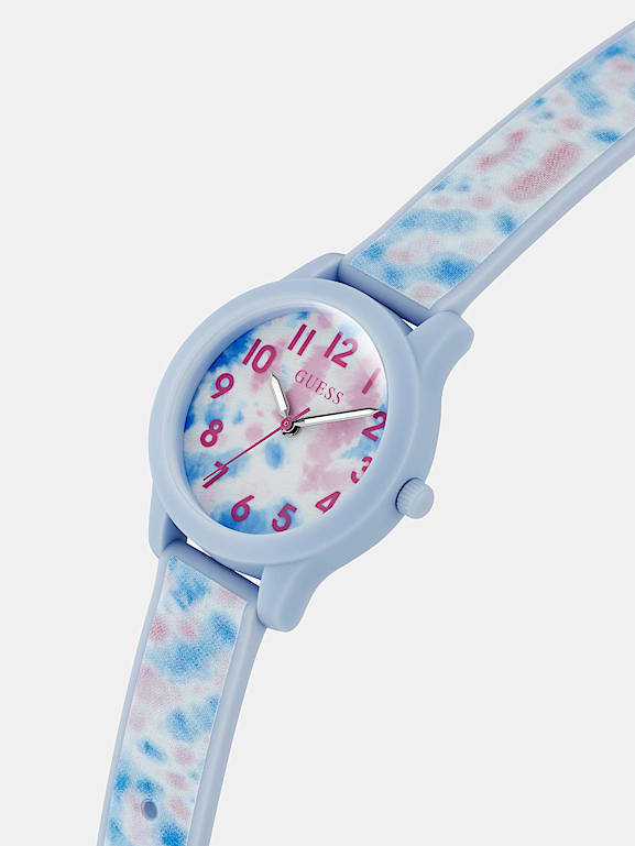 GUESS Tie dye print silicone analogue watch