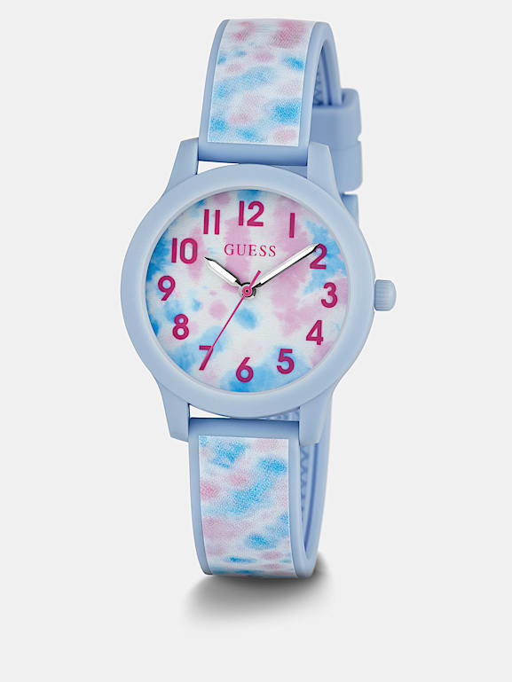 GUESS Kids Orologio analogico in silicone stampa tye dye Bambino