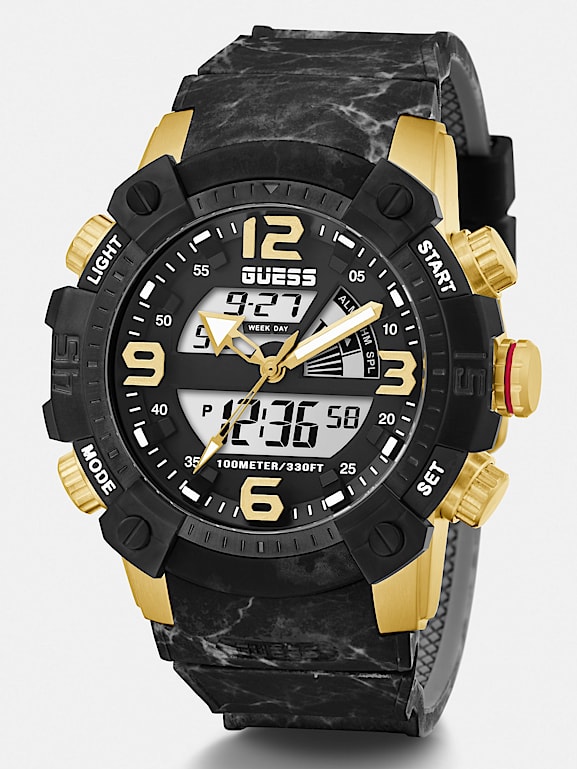 Guess digital watch gold discount