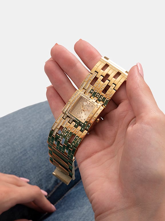Bulova 18k gold watch diamond quartz shop