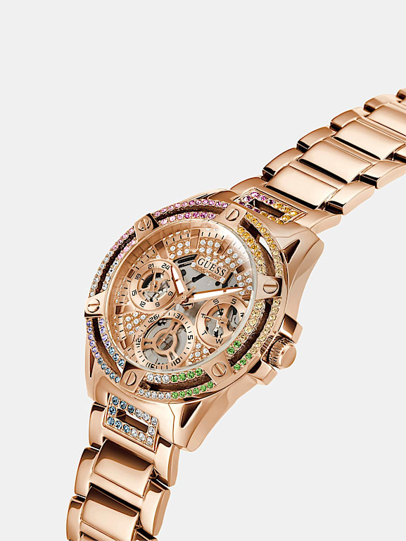 Rose gold crystal discount watch