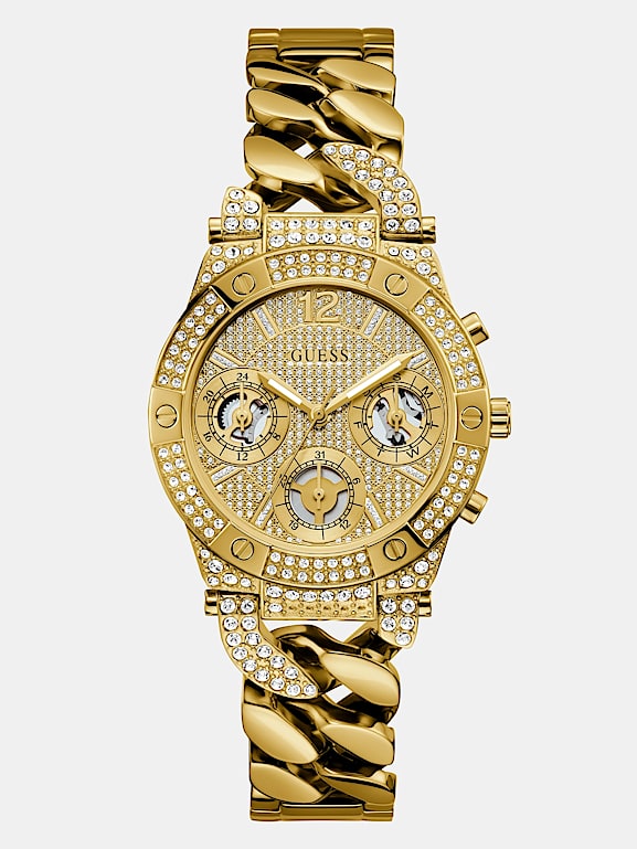 Mens gold guess watch online