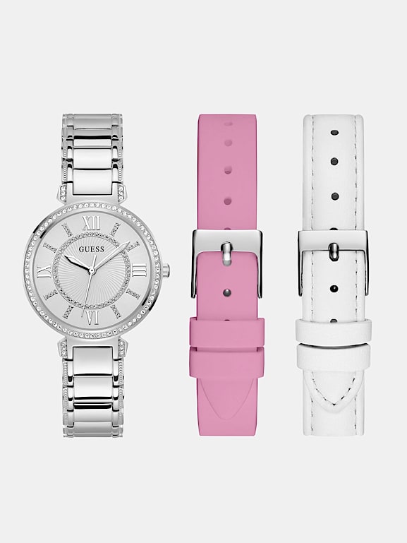 GUESS Watch box set with straps Women