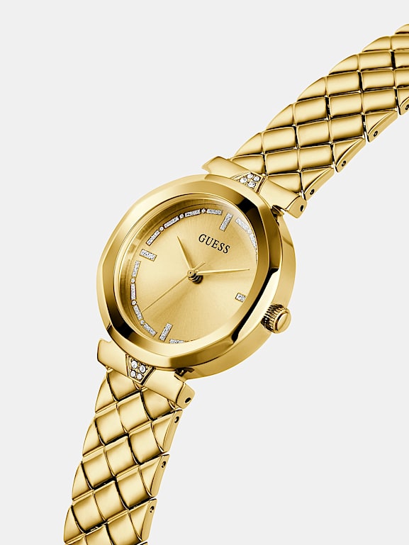 GUESS Analogue watch with crystal appliqu