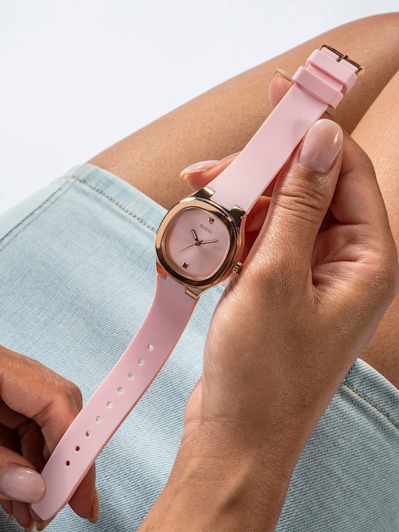 Pink shop guess watch