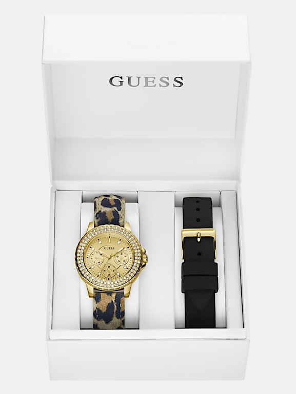 Guess watch interchangeable leather hot sale strap