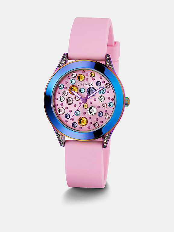 Pink guess watch cheap