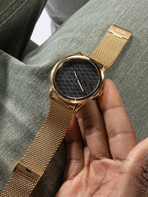 GUESS Stainless steel analogue watch Men