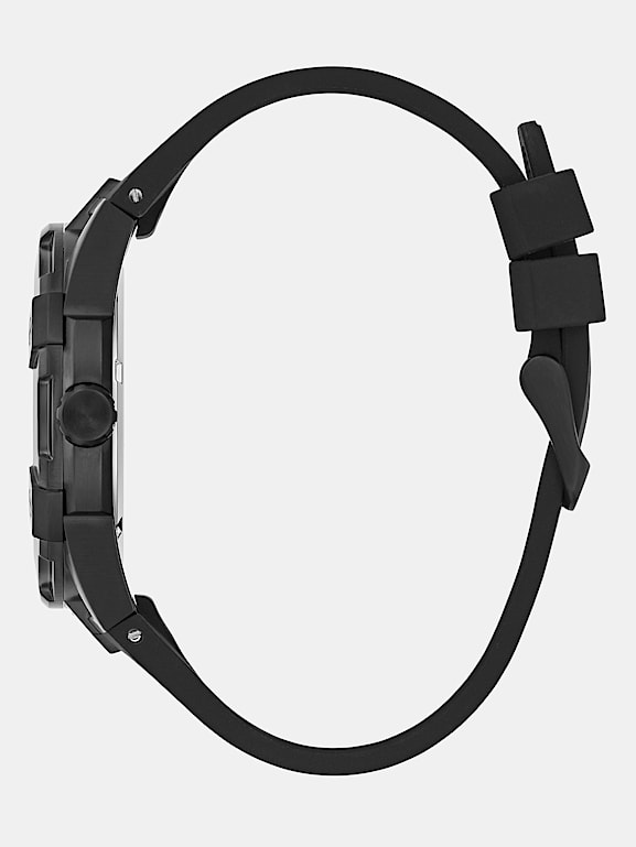 GUESS Orologio Uomo In Silicone E Pelle, Quadrante Nero Con Teschio Día De Los Muertos, Cassa 43 Mm - 2