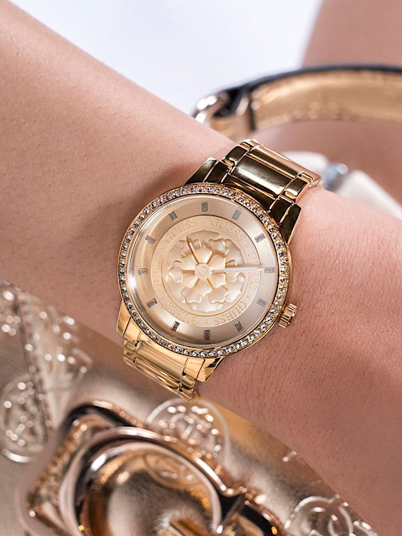 GUESS Analogue watch with flower on dial Women