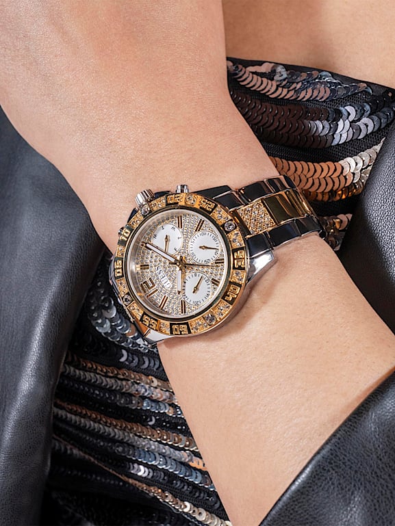 GUESS Multi function crystal watch Women