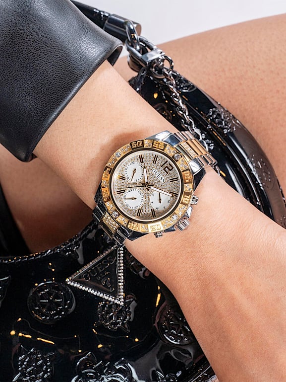 GUESS Multi function crystal watch Women