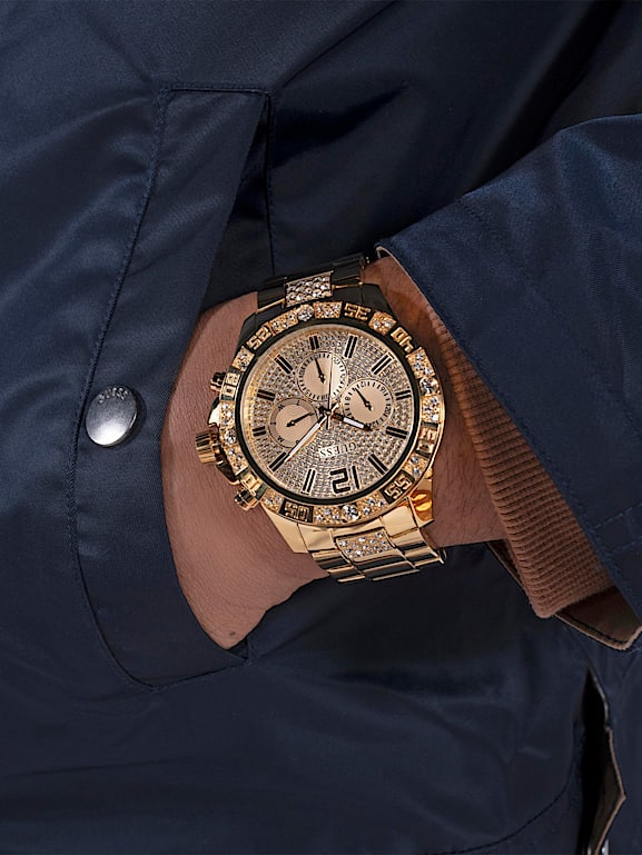 GUESS Crystal multi function watch Men