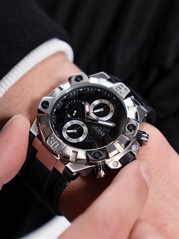 GUESS Orologio multifunzione silicone Uomo