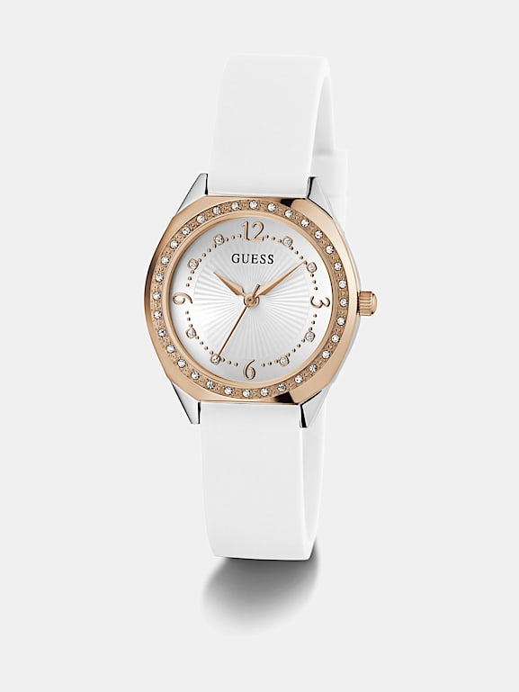 GUESS Analog Armbanduhr Silikon Damen