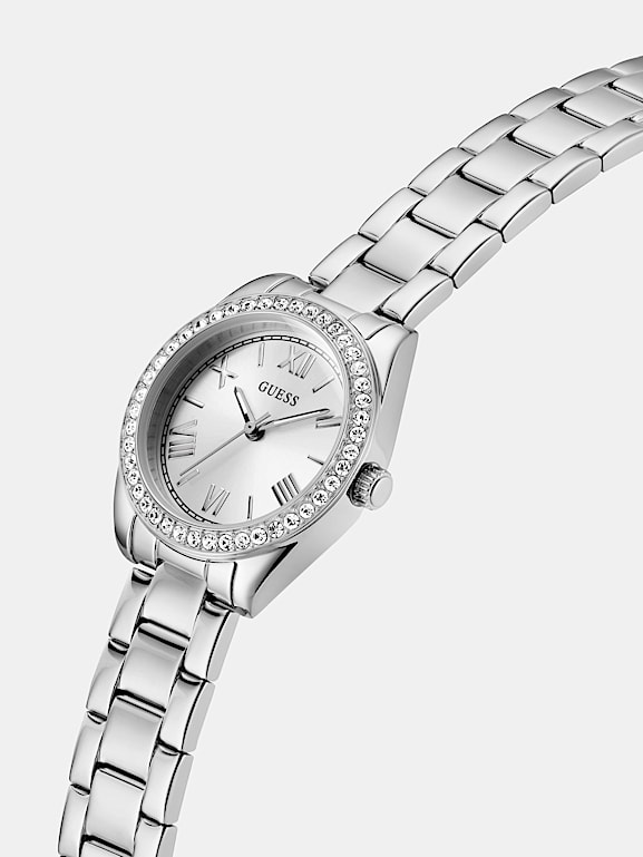 Montre Femme Guess W0306L1 Cadran Argenté Analogique - Neuf Avec Étiquettes