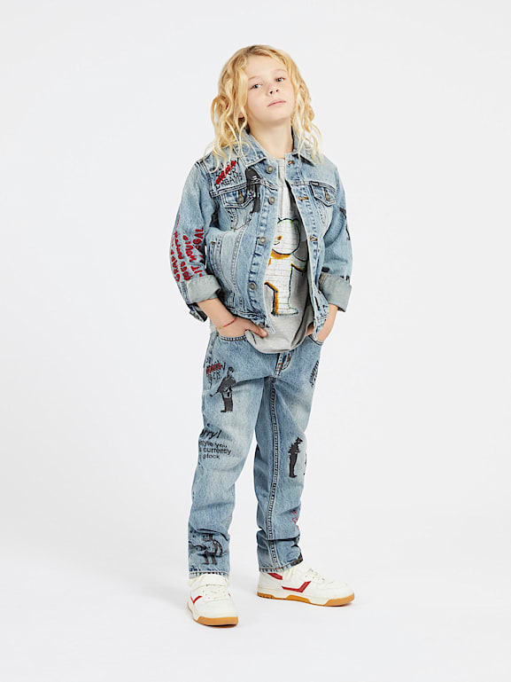 Guess graffiti denim jacket clearance