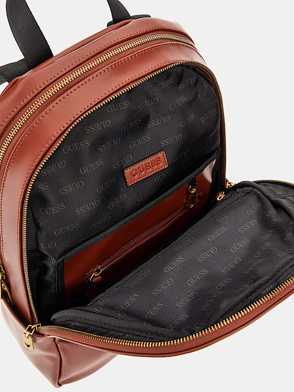 Guess brown leather backpack online