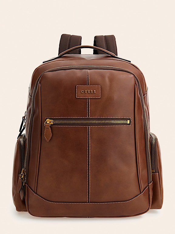 GUESS Lario real leather backpack Men