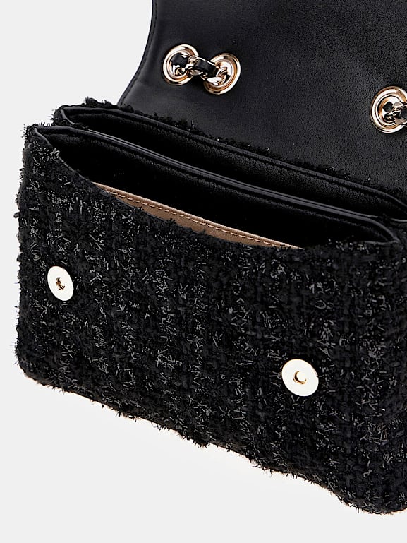 GUESS Giully tweed mini crossbody Women