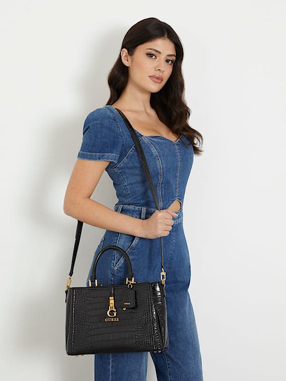 GUESS G James croc look handbag