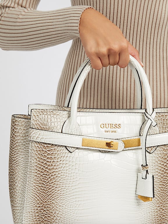 Croc print store tote bag