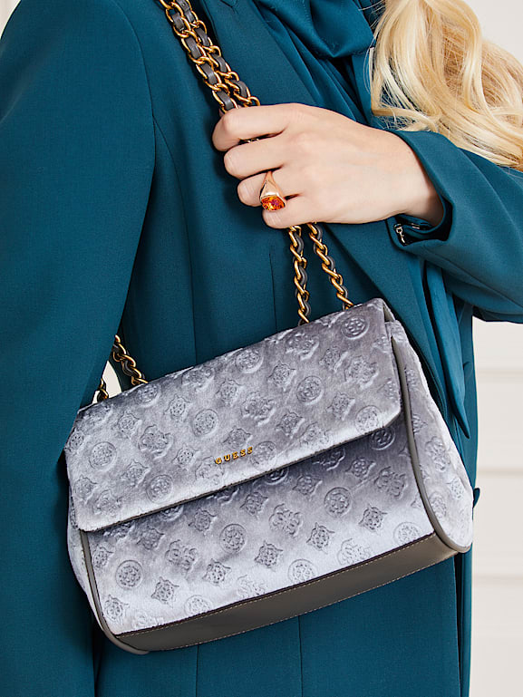 Guess velvet bag deals