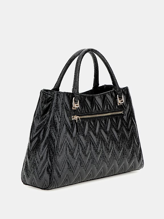 GUESS® Lakierowana torebka z logo 4G model Adelard Kobieta