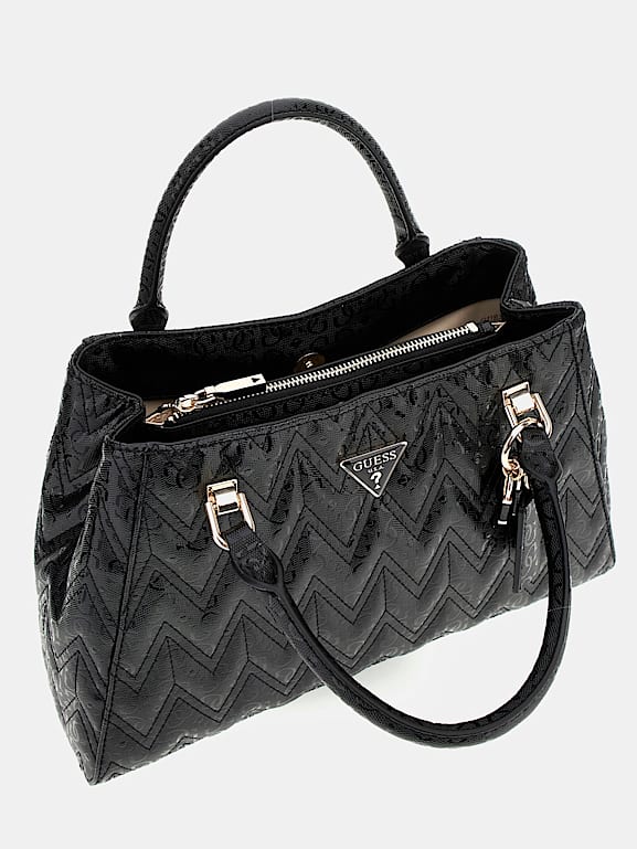 GUESS® Lakierowana torebka z logo 4G model Adelard Kobieta