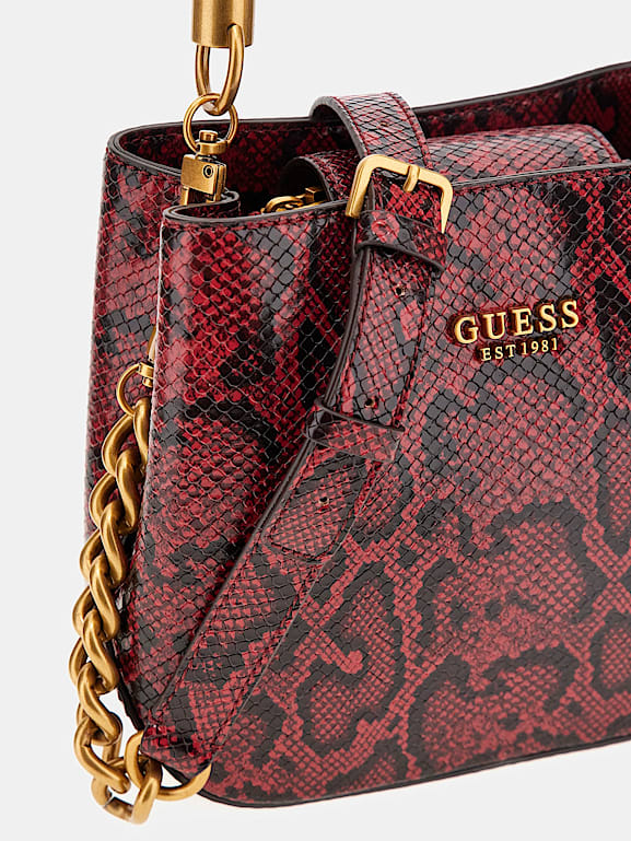 GUESS Sibel python print mini handbag Women