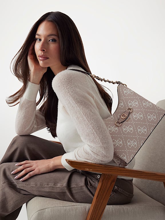 GUESS® Torebka na ramię z logo 4G linia Izzy Kobieta