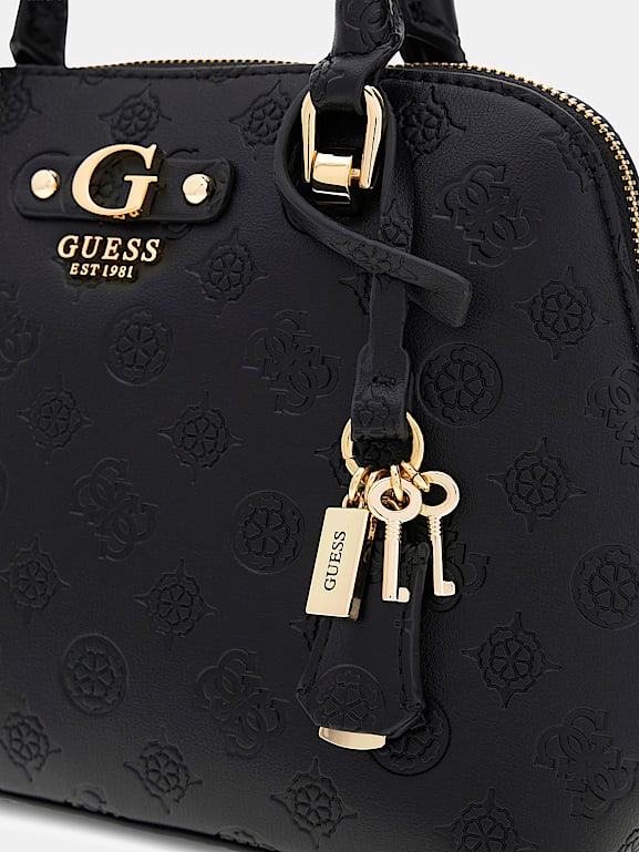Sac à Main GUESS Valka Noir Multi Logo - Taille Medium, En Vinyle, Neuf Avec étiquettes