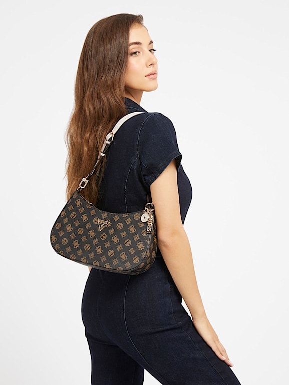 GUESS® Schultertasche Noelle mit 4G-Logo und Peony-Logo Damen