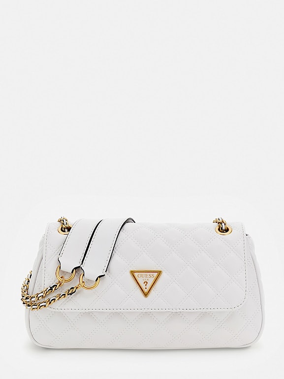 Guess white shop quilted handbag