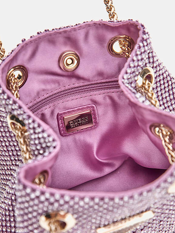 Mini borsa a secchiello Lua strass