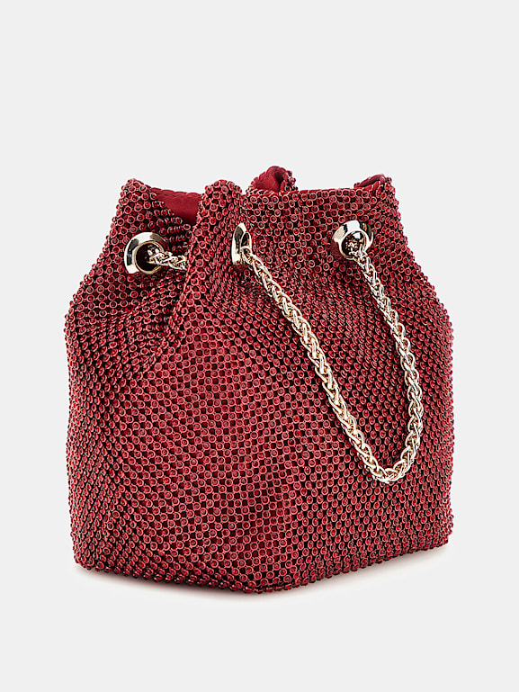 GUESS Zalina rhinestone mini bucket bag Women