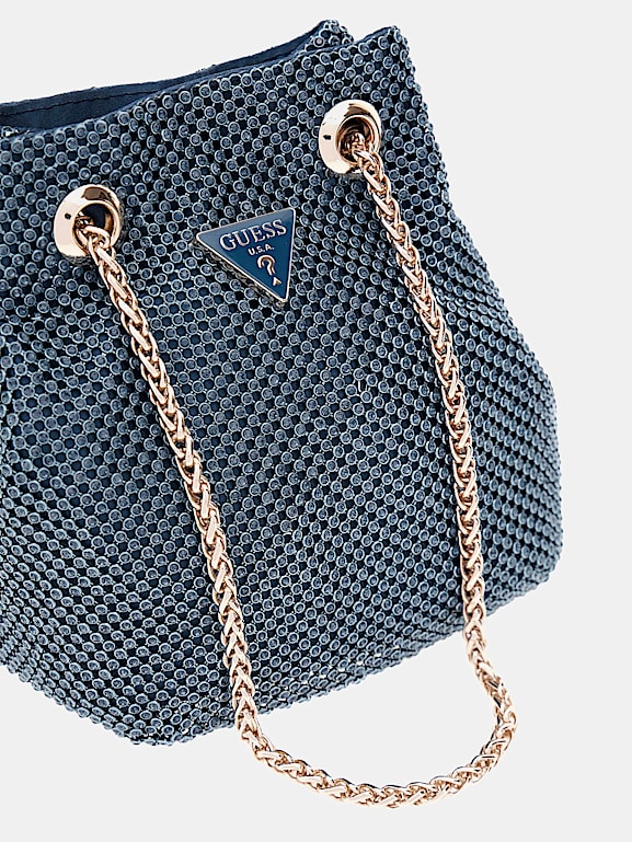 GUESS® Mini borsa a secchiello Zalina strass Donna