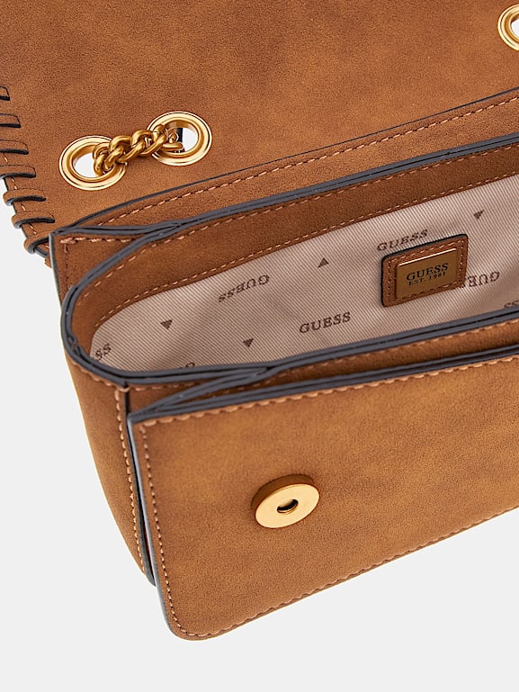 GUESS® Echtleder-Umhängetasche Libera Damen 