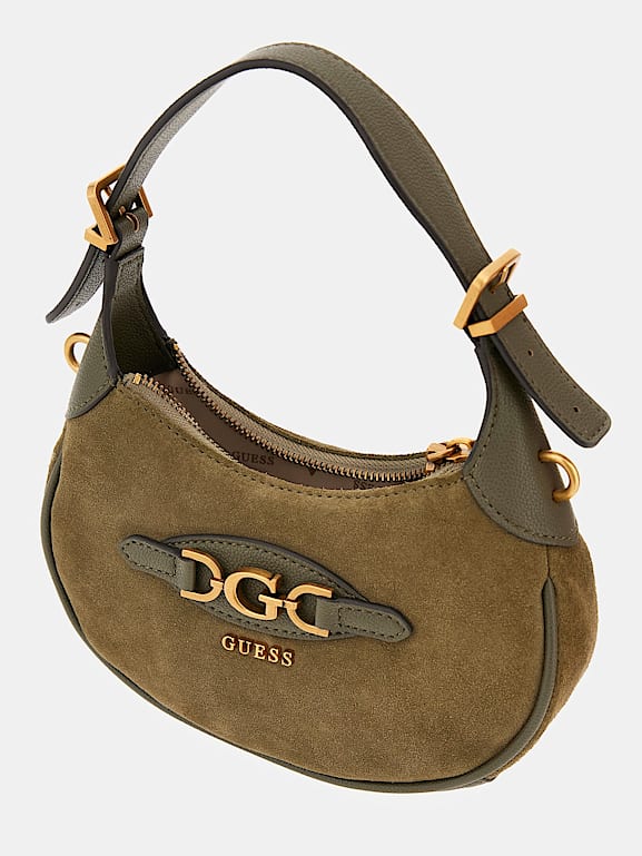GUESS Malva suede mini shoulder bag Women